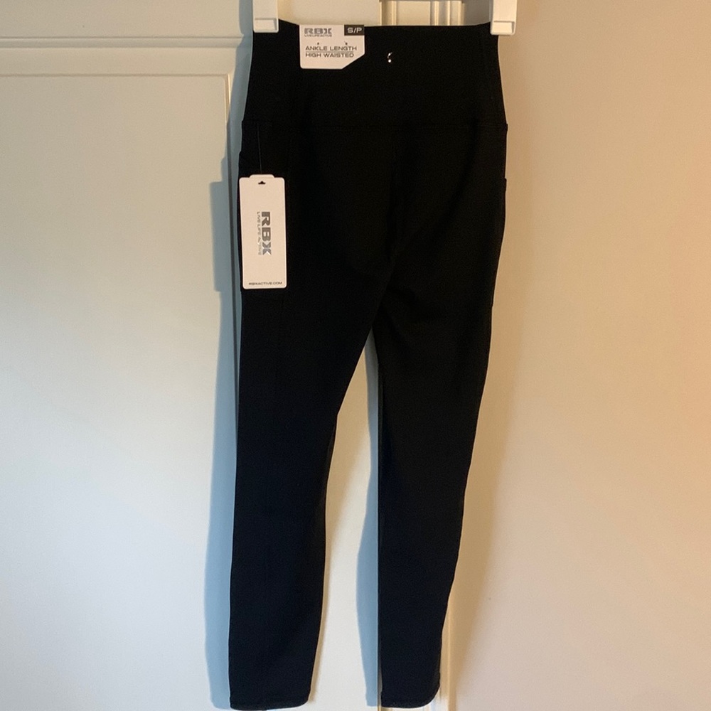 RBX Black leggings/yoga pants with side pockets!